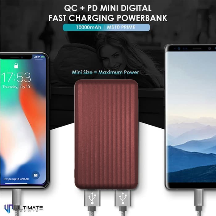 Power bank 10000mAh Mini Digital Fast Ultimate Power MS10 PRIME QC+PD Original100%