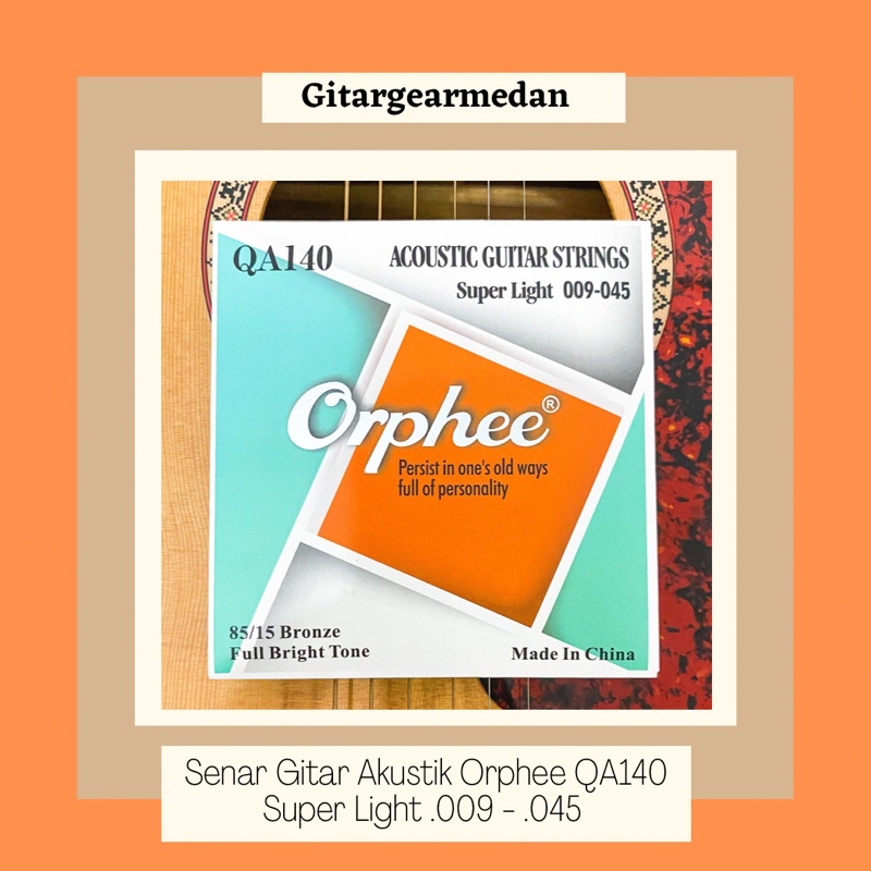 TALI SENAR GITAR AKUSTIK ORPHEE QA140 1 SET UKURAN 0 09 ORIGINAL IMPORT