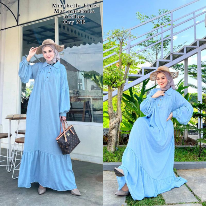 NEW DRESS MIRABELLA AIRFLOW BEST SELLER GAMIS MUSLIMAH KEKINIAN