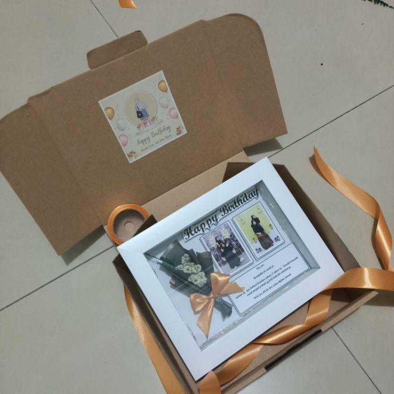 Flower In Frame 6R 3D Foto / Gift Wedding Wisuda Birthday / Kado Bingkai Foto Custom / Hadiah Graduation / Ulangtahun / Hari Guru