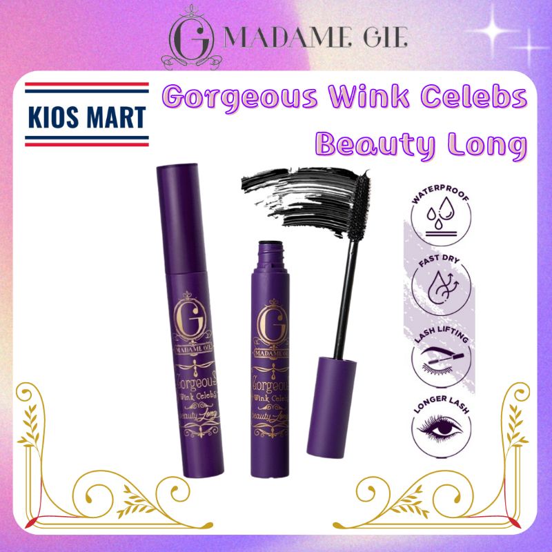 Madame Gie Gorgeous Wink Celebs Beauty Long | 2 In 1 Eyeliner | Mascara Waterproof