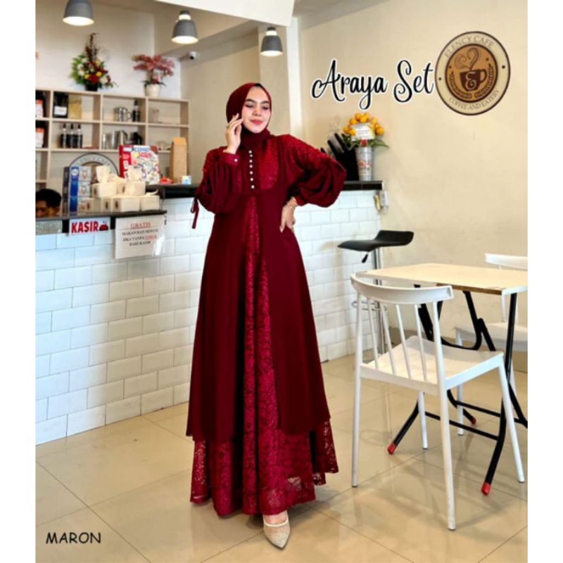 GAMIS ARAYA SET / SETELAN OUTER / GAMIS / GAMIS WANITA TERBARU / GAMIS WANITA MURAH / BAJU KONDANGAN