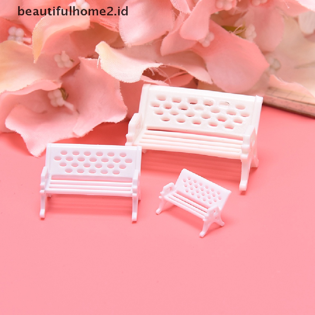 (Beautifulhome2.Id) 3pcs Miniatur Kursi Taman Untuk Dekorasi Micro Landscape