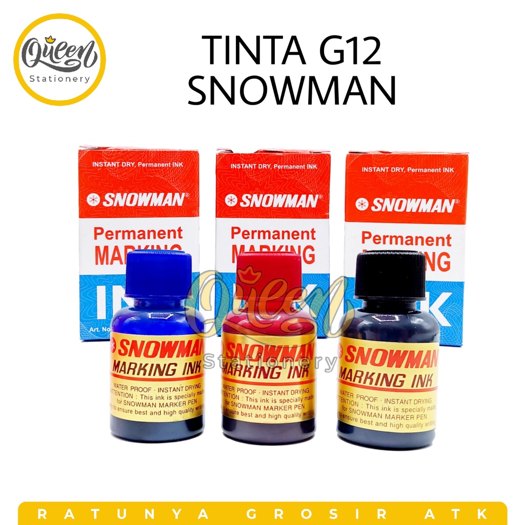 

TINTA SPIDOL G12 (PERMANENT) SNOWMAN / REFILL TINTA SPIDOL/ TINTA SPIDOL PERMANENT