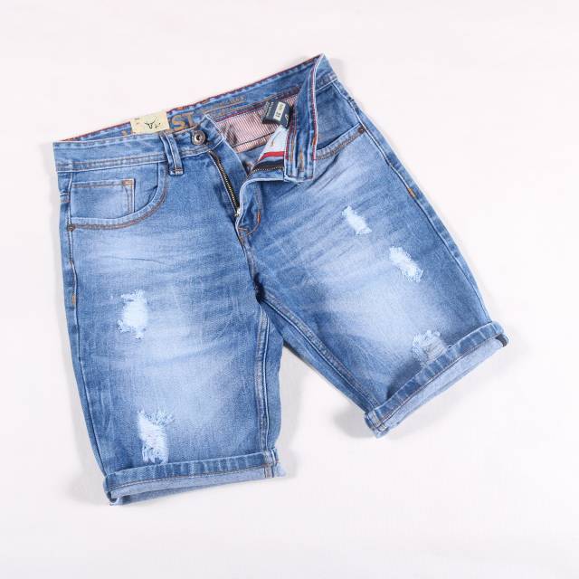  Celana  pendek  pria  celana  jeans  sobek cowok Shopee  Indonesia