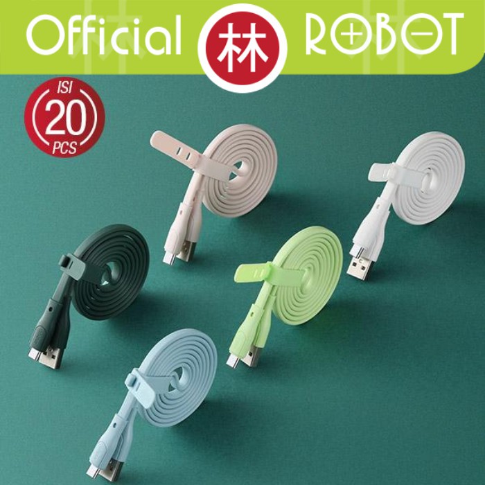 Robot RGC100 Data Cable Type-C 2.4A Colorful - 1 Toples 20 Pcs