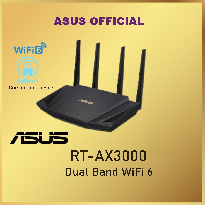 Asus RT-AX3000 Dual Band WiFi 6 Router AX3000