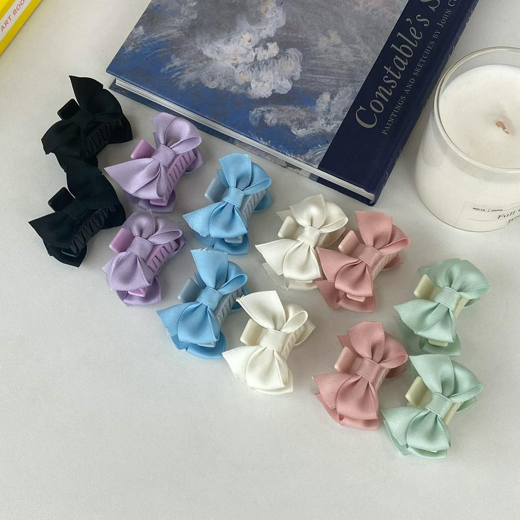 PREMIUM CLASSIC SATIN BOWKNOT HAIRPIN PASTEL COLOR GIRL BANGS CLIP GIRLY FAIRY HAIR ACCESSORIES AKSESORIS RAMBUT PITA PANJANG KLASIK KPOP KOREA KOREAN HIGH QUALITY JENNIE BLACKPINK STYLE JEPITAN RAMBUT PITA RIBBON BOW KNOT ANAK GIRL WANITA WARNA JEPIT