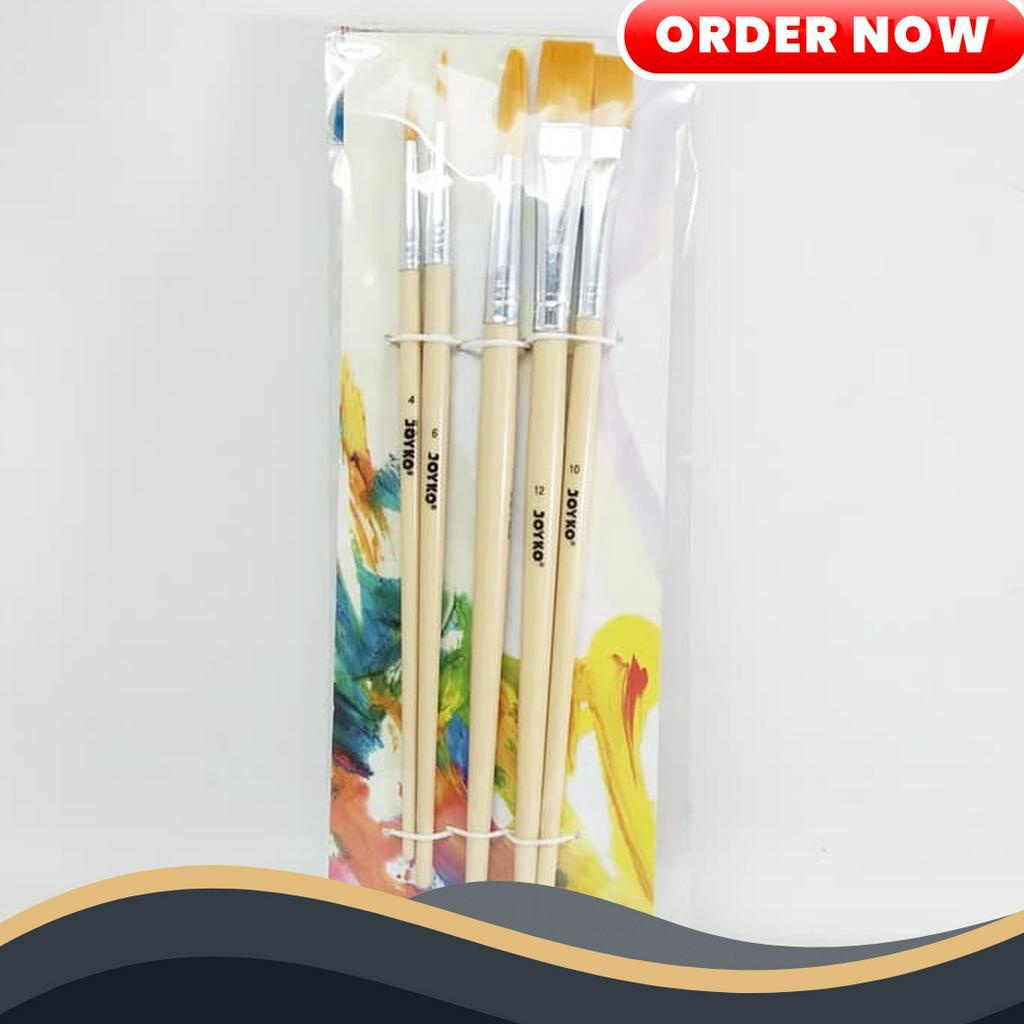 

PROMO MENARIK Kuas Lukis Cat Air Minyak lancip Acrylic Brush Paint set 5 pcs dramashop