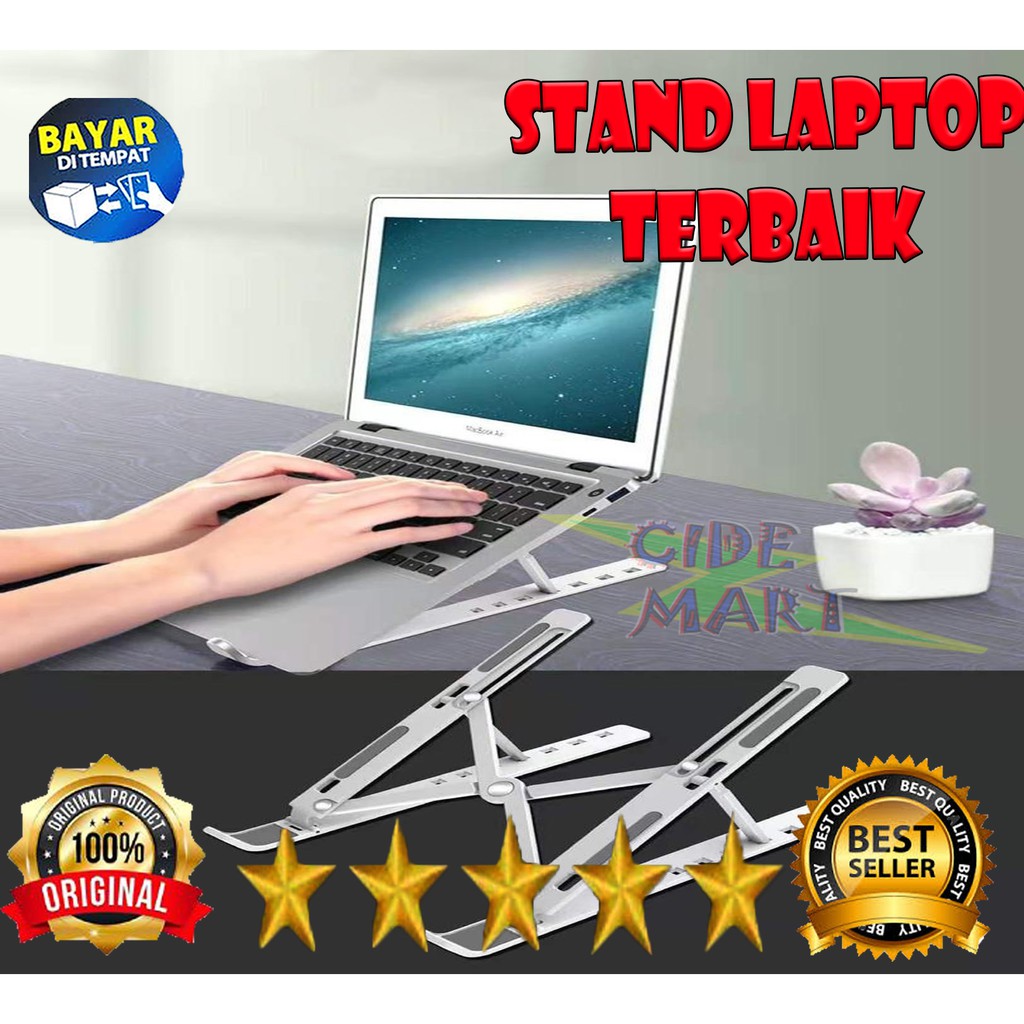 FOLDING STAND HOLDER LAPTOP MACBOOK NOTEBOOK IPAD DUDUKAN LIPAT P1 PRO ANTI SLIP