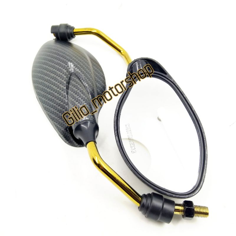 Spion Yamaha X1/125z Carbon Mirror putih Spion carbon X1 Universal  drat Yamaha dan drat honda