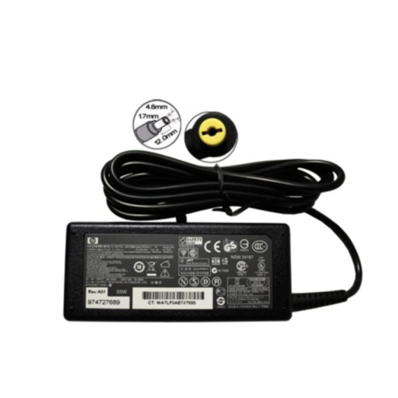Adaptor charger laptop HP DV2 DV3 DV2000 510 V3000 18.5V 3.5A STD ORIGINAL 4.8 x 1.7mm Garansi