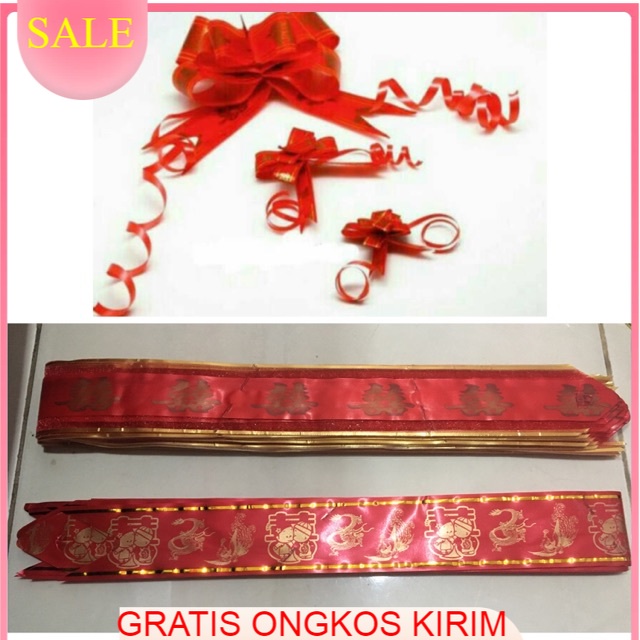 

Pita Tarik Motif Xuang Xi / pita double happines