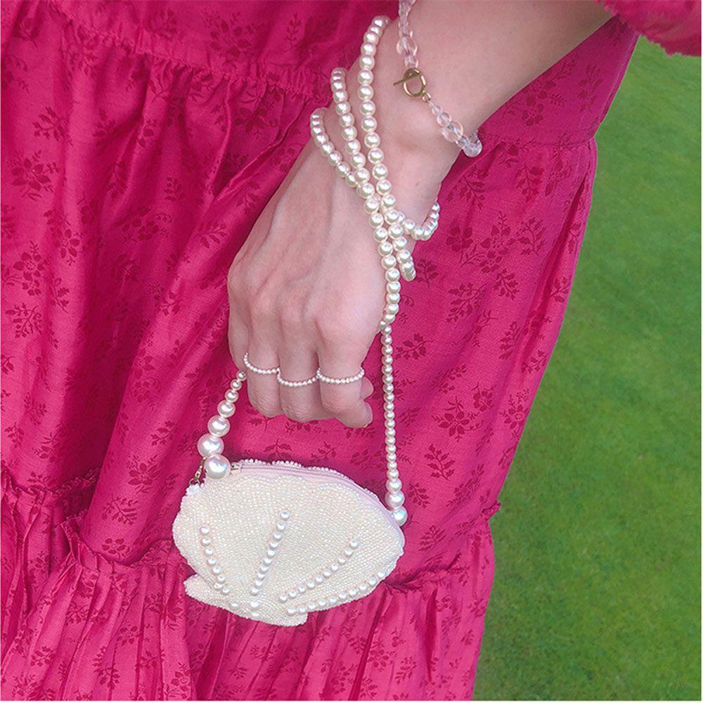 Needway Finger Ring Minimalis Untuk Wanita Thumb Ring Mutiara Alami Multi Manik-Manik Vintage Aksesoris Fashion