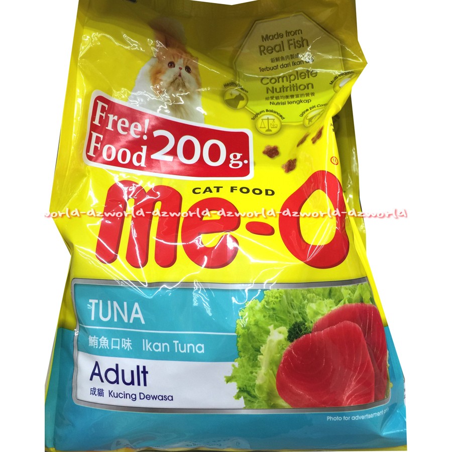 Me-o Makanan Kucing Meo Cat Food Rasa Tuna Free 200gr 1.3kg