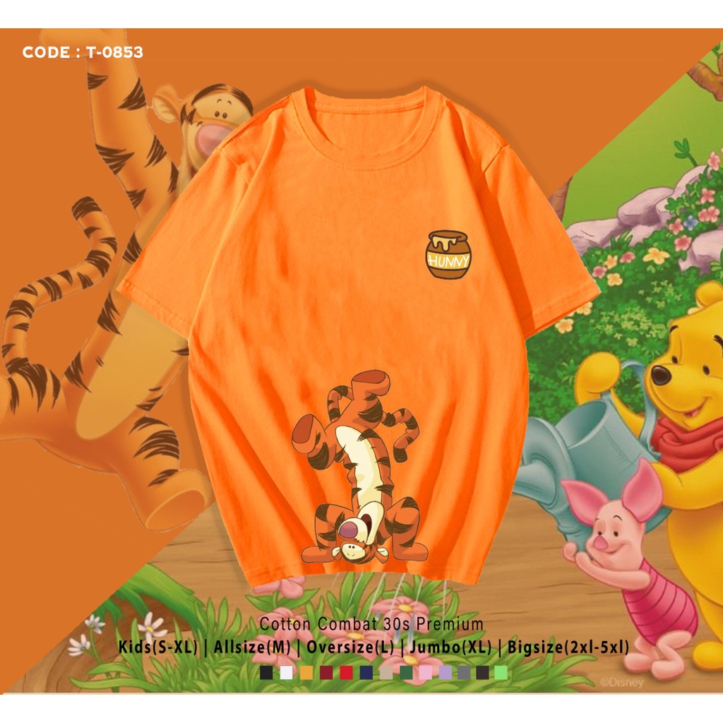 OUTFIT SANTAI / KAOS PRIA WANITA / KAOS SIMPLE / GAMBAR KARTUN TIGER HUNNY / REAL PICTURE / CUSTOM TEE