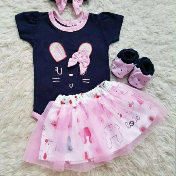 Grosir 0N7GZ Baju jumper 0-8 bulan dasi kupu bando lucu bestseller anak bayi cewek perempuan murah -