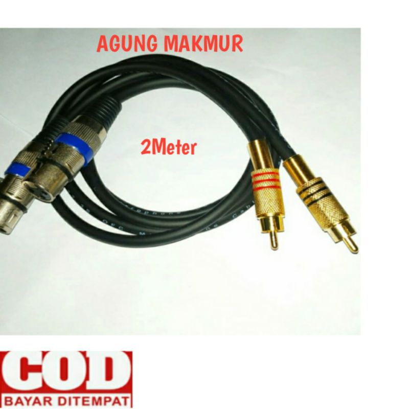 Kabel Mixer Ke Power Ampli Jack Canon Xlr Female Ke Rca 2METER