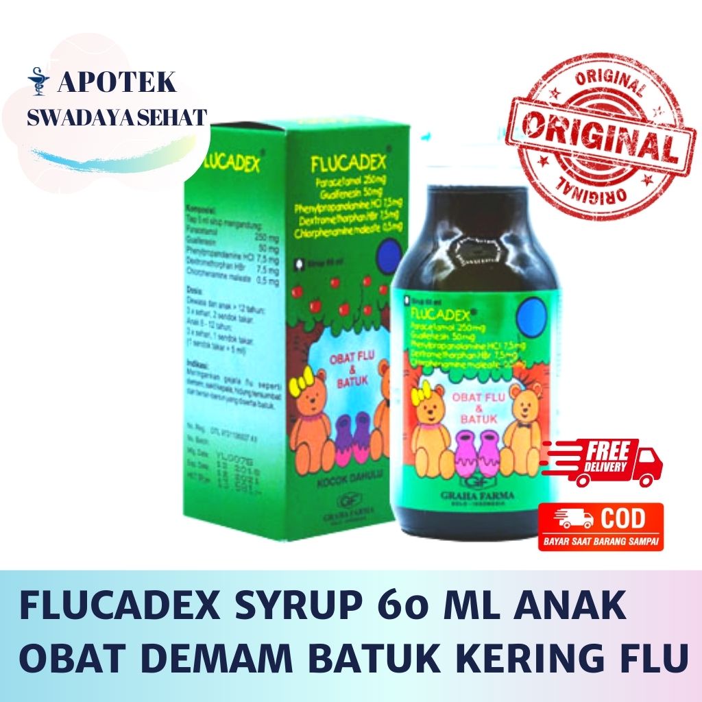 FLUCADEX SYRUP 60 ML - Obat Demam Batuk Pilek Flu Sirup Anak