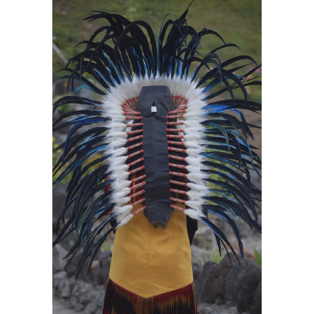 TOPI INDIAN - INDIAN HEADDRESS MEDIUM AYAM BILABONG BIRU