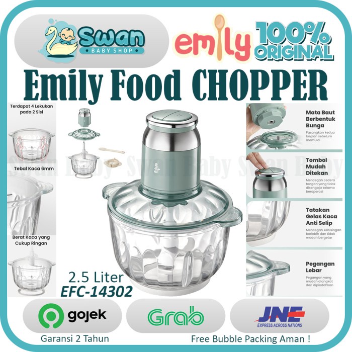 Emily Electric Food Chopper 2.5L / Alat Perajang Makanan Elektrik