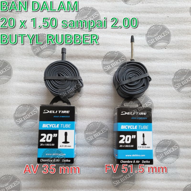 Ban Dalam 20 x 1.50 / 2.00 Sepeda Lipat Minion FV PRESTA &amp; AV DELI TIRE