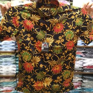  Kemeja  Batik  Boss Slimfit Motif  Mega  Mendung  2 Warna 