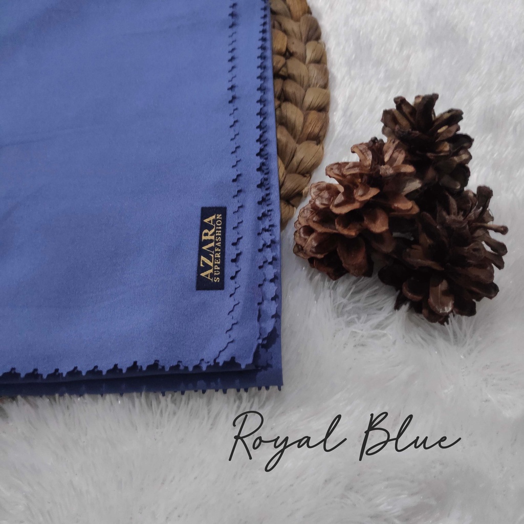 HIJAB AZARA VOAL LASERCUT, VOAL AZARA, JILBAB SEGI EMPAT AZARA VOAL LC, AZARA VOAL JAPAN LC-Royal Blue