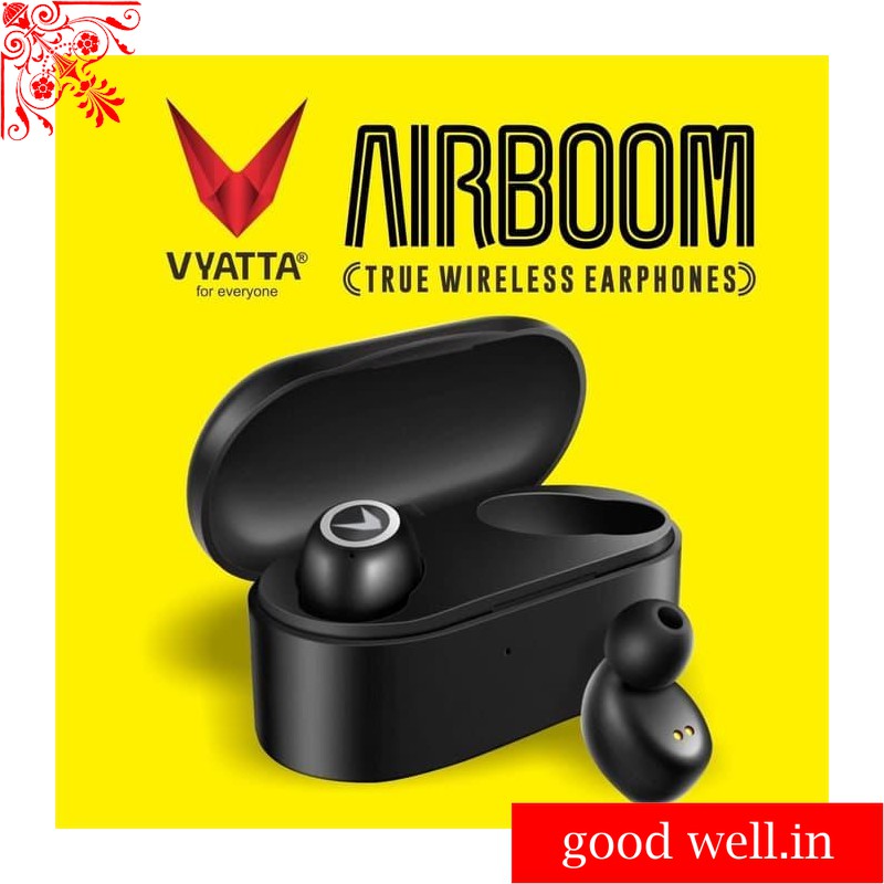 VYATTA AIRBOOM TWS BLUETOOTH EARPHONE HEADSET 5.0 TOUCH SENSOR - Black Diskon