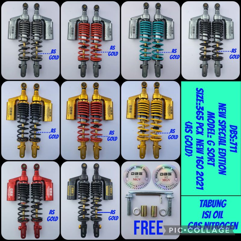 Shockbreaker DBS 711 G Sport NEW EDITION 365mm PCX 160 PNP Original DBS AS GOLD