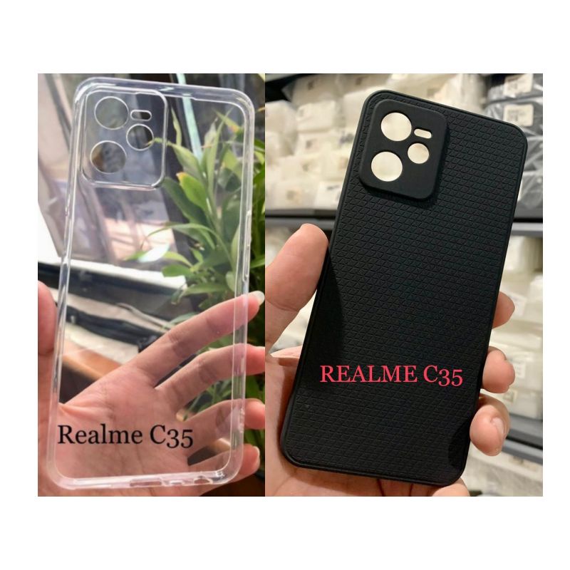 REALME C35 SOFTCASE PREMIUM BLACK CLEAR CASE HITAM BENING CASING SILIKON HP