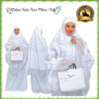 MUKENA KATUN PARIS MILANO PUTIH