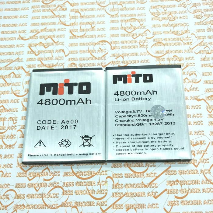 Baterai Battery Double Power MITO BA-00063 BA 00063 A500 FANTASY TEXT