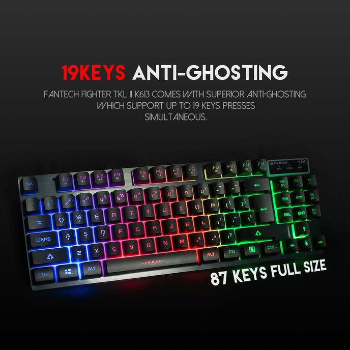Fantech K 613 / K-613 / K613 Fighter TKL II Gaming Keyboard | Keyboard Gaming | Aksesoris PC Gaming