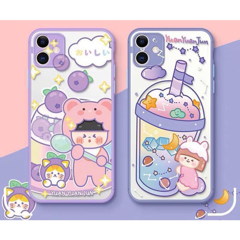 Skin Feel Case Camera Protection Case Brand Boba Lilac Ungu FM13 FM14 FM15 Iphone 6 6s 7 8 6s+ 6+ 7+ 8+ X Xs Xr Max Xr 11 Pro Max 12 13