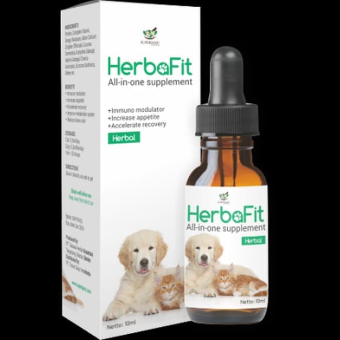 Herbafit 10ml - Vitamin Kucing Anjing Suplemen Kucing Anjing Herba Fit