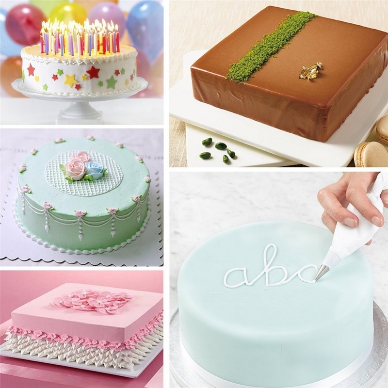 Kue Pengikis Halus Adjustable Fondant Spatula Kue Tepi Halus Cream Meratakan Perangkat DIY Baking Alat Kue Kue Spatula