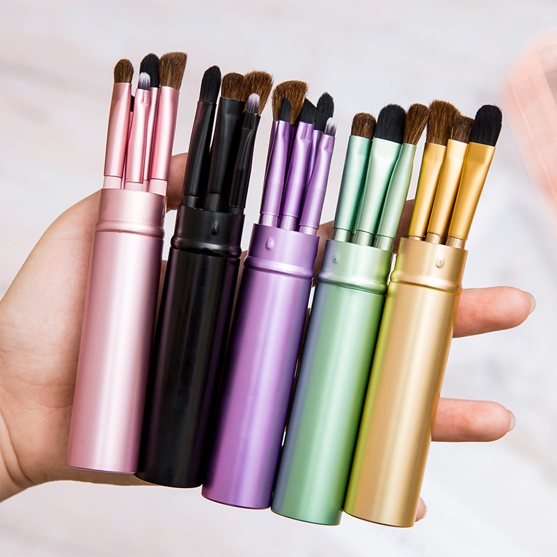 5 Pcs / Set Brush Makeup Profesional Bahan Sintetis Untuk Wajah