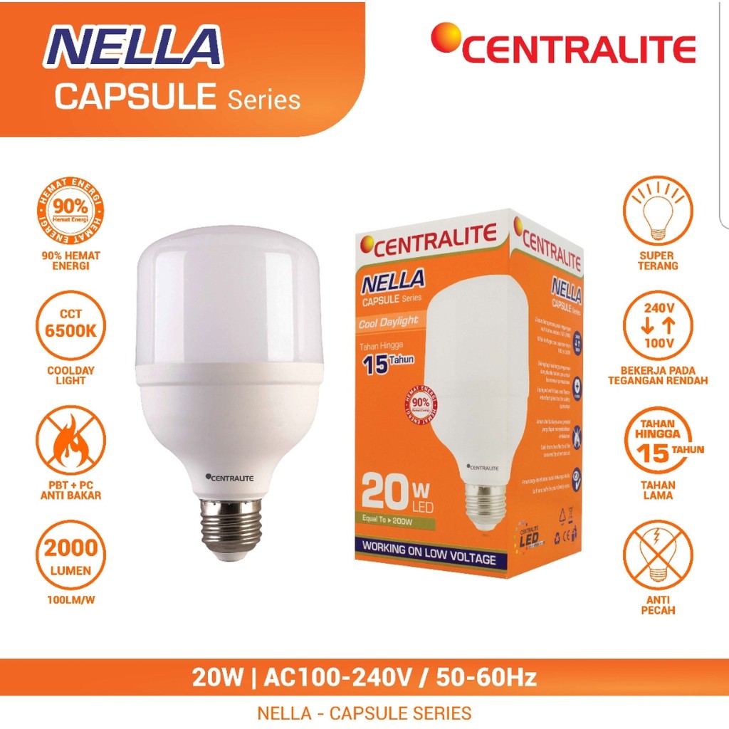 CTL Nella 20W CD PUTIH / LAMPU LED CAPSULE  CTL NELLA 20W / BOHLAM CAHAYA PUTIH CD