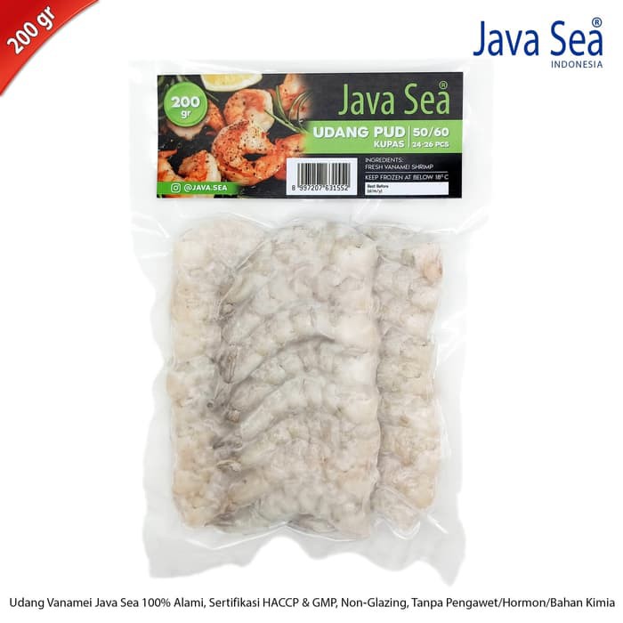 

JAVA SEA Udang Vanamei Beku Kupas PUD 50/60 (200gr)