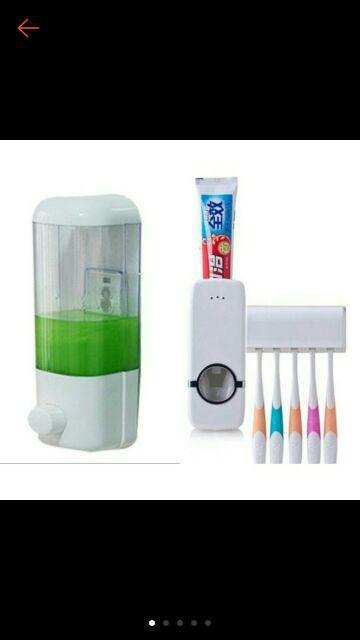 Paket Tempat Sikat Gigi Dan Dispenser Pasta Gigi & Dispenser Sabun Cair Single