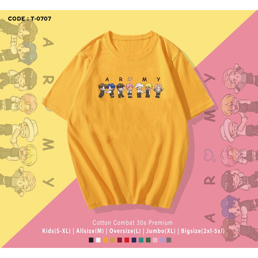 T-SHIRT / KAOS KPOP BTSS / TINY TEE / REAL PICTURE / IMPORT COMBED 30S / ARMY