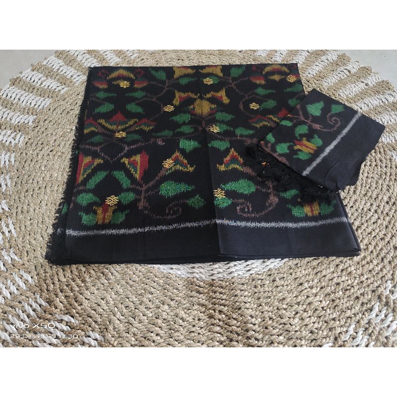 kamen endek set selendang bordir tabur