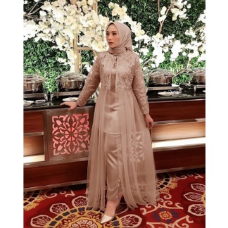 Tunik Alya Amira Dress Atelier Angelina Gamis Kondangn Terbaru Dres Kondagan Attelier Saten Dresskon