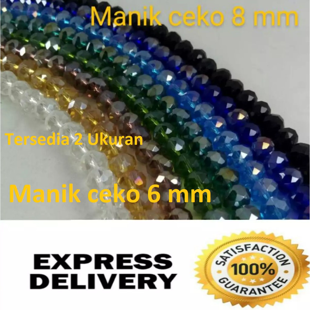 Payet manik mote kristal 6mm Per 10 Renceng