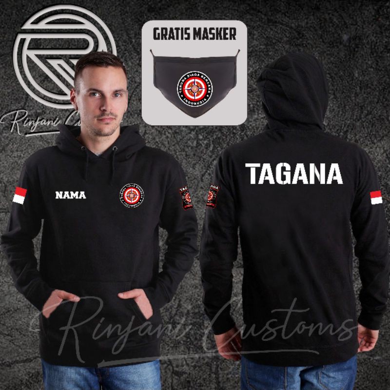 KAOS TAGANA INDONESIA GRATIS NAMA DAN MASKER/HOODIE APARAT DISTRI SATUAN CUSTOMS