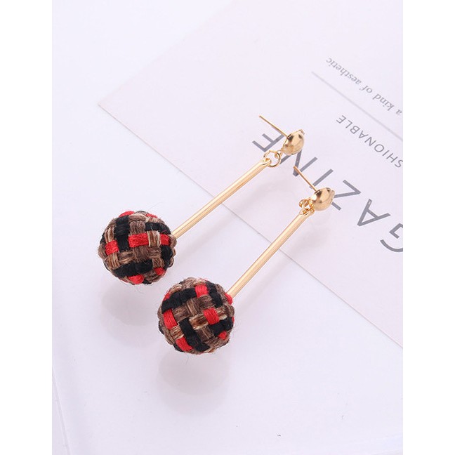 LRC Anting Tusuk Fashion Ball Shape Decorated Earrings