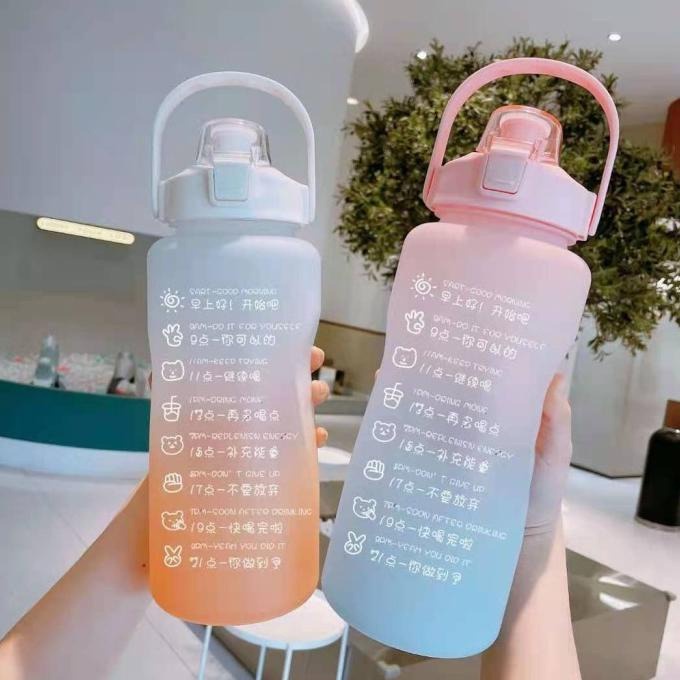 BOTOL MINUM 2000 ML KOREA VIRAL BOTOL TIME RAINBOW 2 LITER [import.acc]