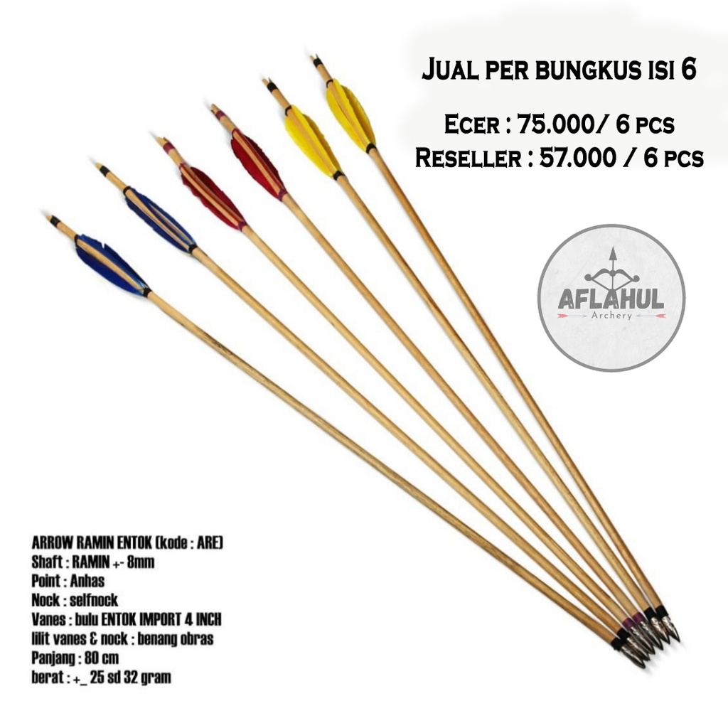 Arrow Ramin Entok Aflahul Archery | Olahraga Panahan Murah Busur Panah Horsebow Archery