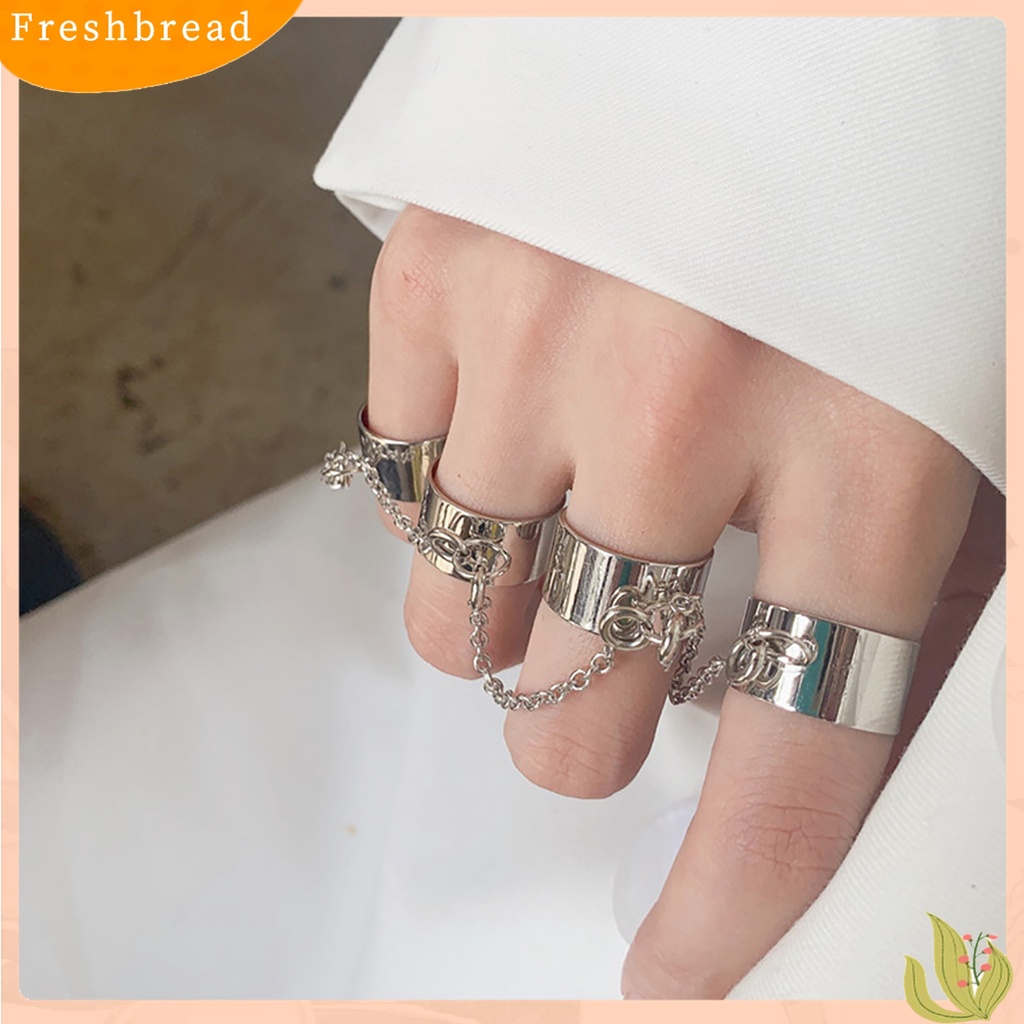 Fresh| Cincin Rantai Multilayer Adjustable Anti Karat Gaya Punk Hip Hop Untuk Pertunangan